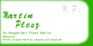 martin plesz business card